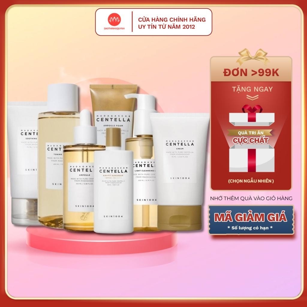 Bộ Sản Phẩm Chăm Sóc Da Chiết Xuất Rau Má Skin1004 Madagascar Centella