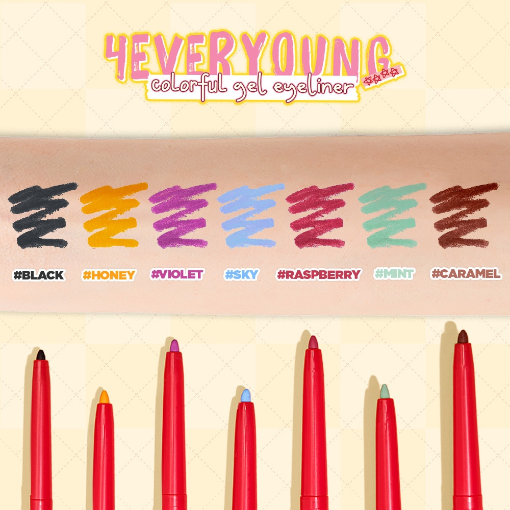 Bút kẻ mắt Horus 4Everyoung Colorful Gel Eyeliner makeup không lem trôi và giữ màu chính hãng 0.1g