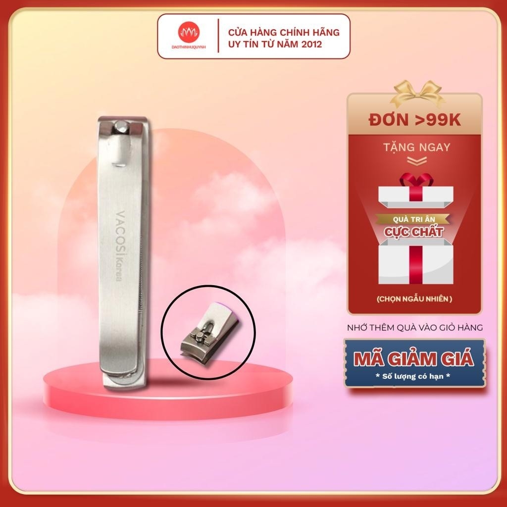 Bấm Móng Tay - Móng Chân Vacosi Hàn Quốc Đầu Bằng Không Gỉ Nail Clipper NC06 - NC03