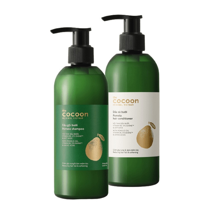 Bộ sản phẩm Cocoon bưởi dưỡng tóc giảm gẫy rụng tóc chứa tinh dầu - Serum Dầu gội dầu xả chính hãng