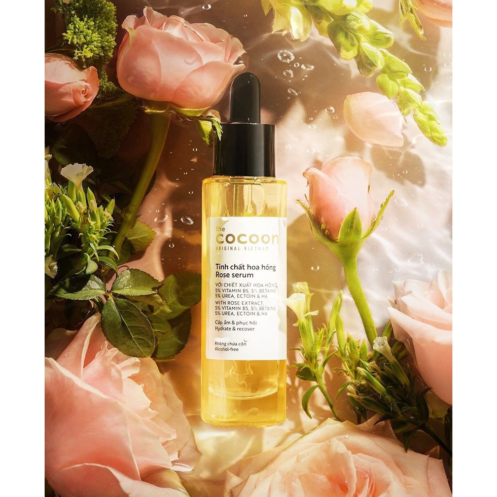 Bộ sản phẩm Cocoon làm sạch, cấp ẩm & phục hồi chuyên sâu từ hoa hồng