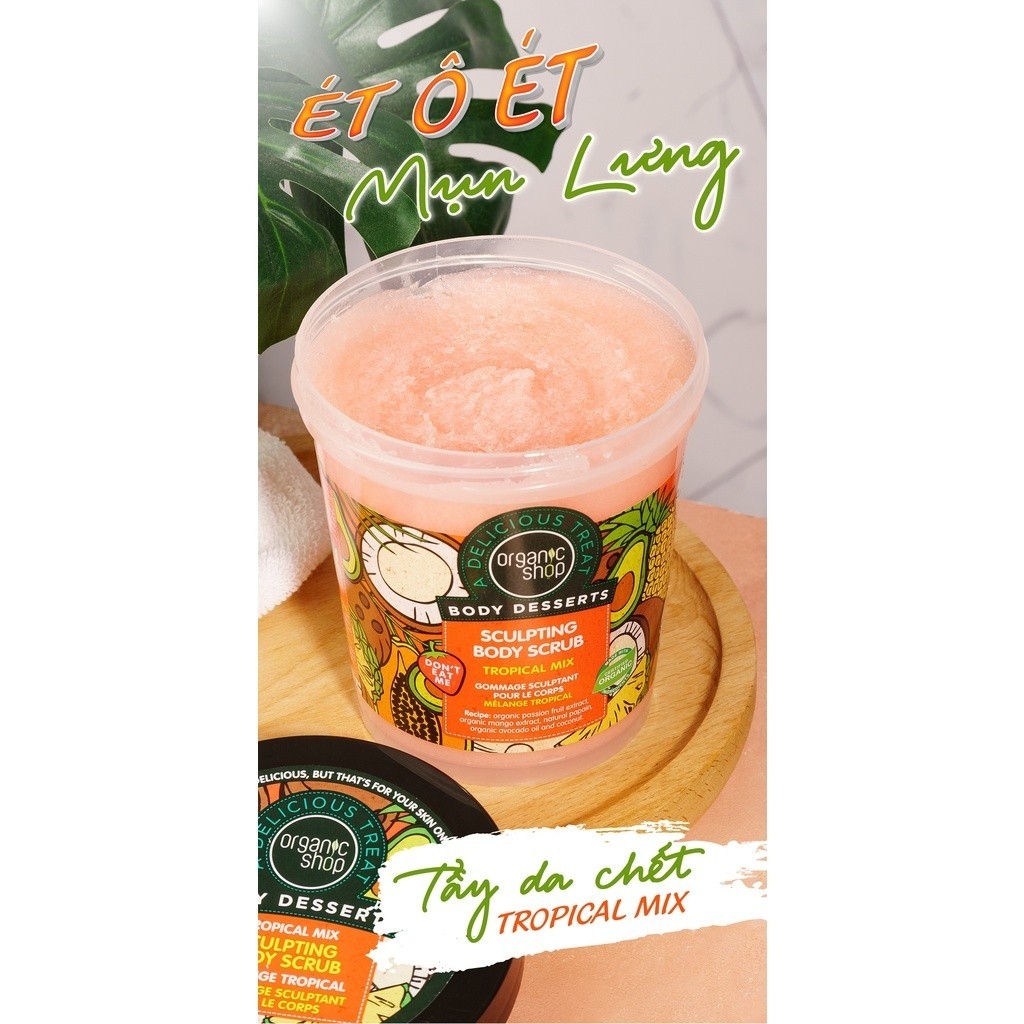[Xả lỗ date xa] Tẩy Da Chết Organic Shop Body Toàn Thân Tẩy Tế Bào Chết Scrub 250ml - 450ml