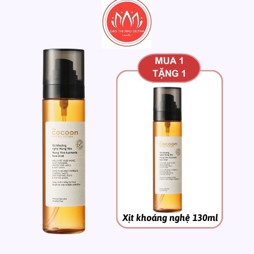 Xịt Khoáng nghệ Cocoon Hưng Yên giúp sáng da Turmeric Face Mist 130ml mua 1 tặng 1 chính hãng