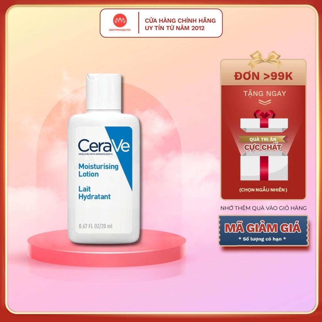 Sữa Dưỡng Thể Cerave Moisturizing Lotion Cho Da Khô Đến Rất Khô  20ml