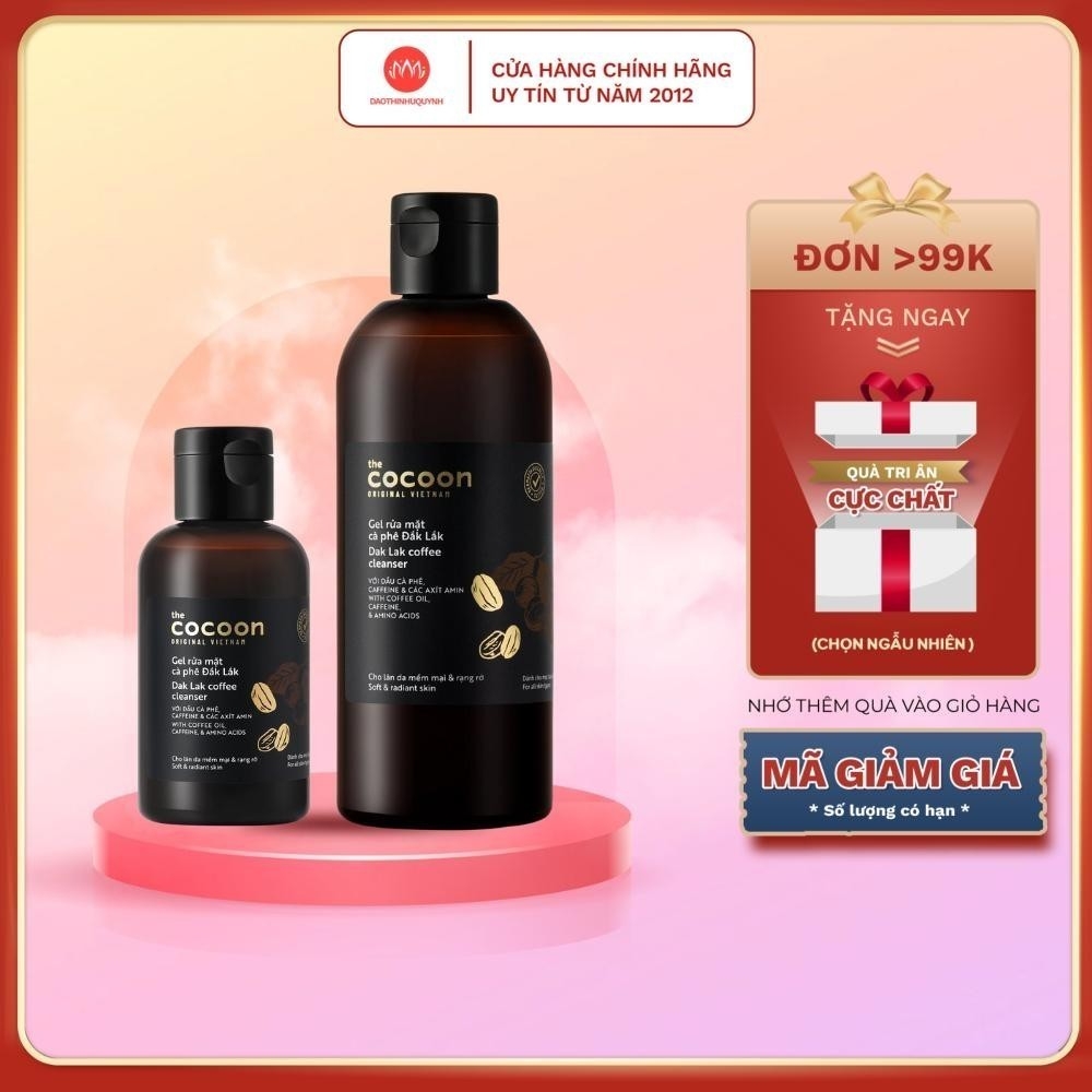 Gel Rửa Mặt Cocoon Cà Phê Đắk Lắk Cho Làn Da Tươi Mới 140ml- 310ml