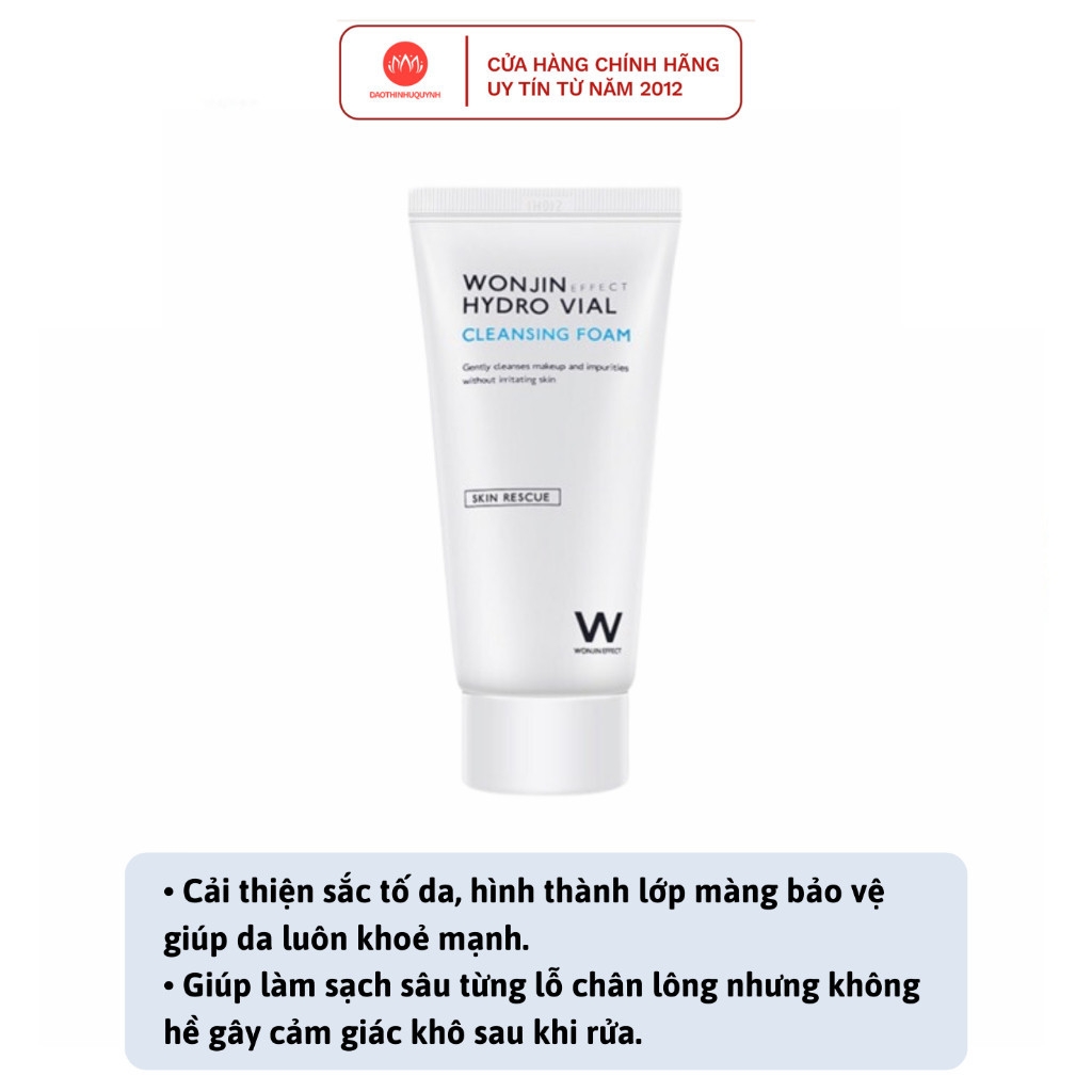 Sữa rửa mặt WonJin Hyaluron - Hydro Vial- Water Toning Cleansing Foam Vàng - Trắng - Xanh Dương- 80ml - 100ml Chính hãng