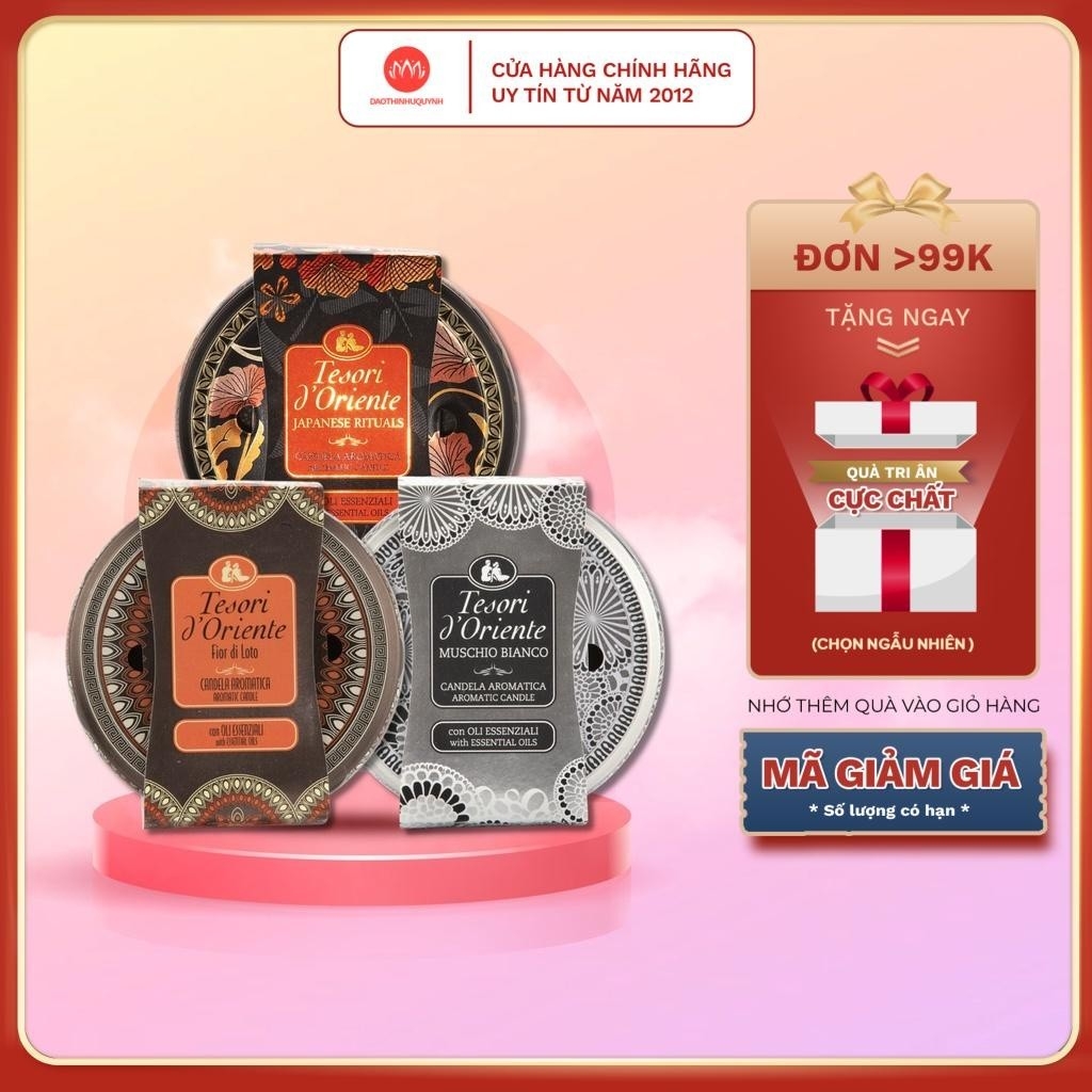[Mẫu Mới] Nến Thơm Tinh Dầu Tesori D' Oriente Quyến Rũ 200g