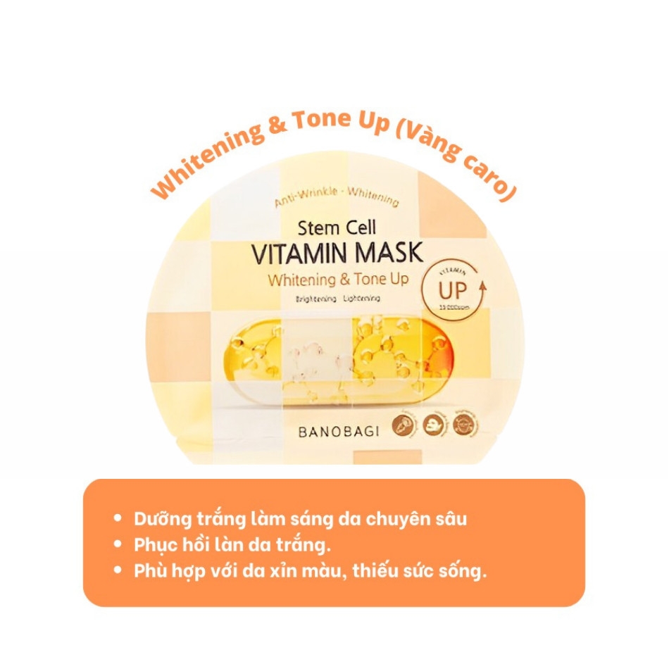 [Mẫu Mới] Mặt Nạ Banobagi Vita Genic Jelly Mask Stem Cell Vitamin Mask 30g