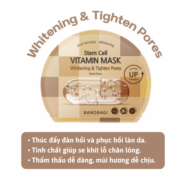 [Mẫu Mới] Mặt Nạ Banobagi Vita Genic Jelly Mask Stem Cell Vitamin Mask 30g