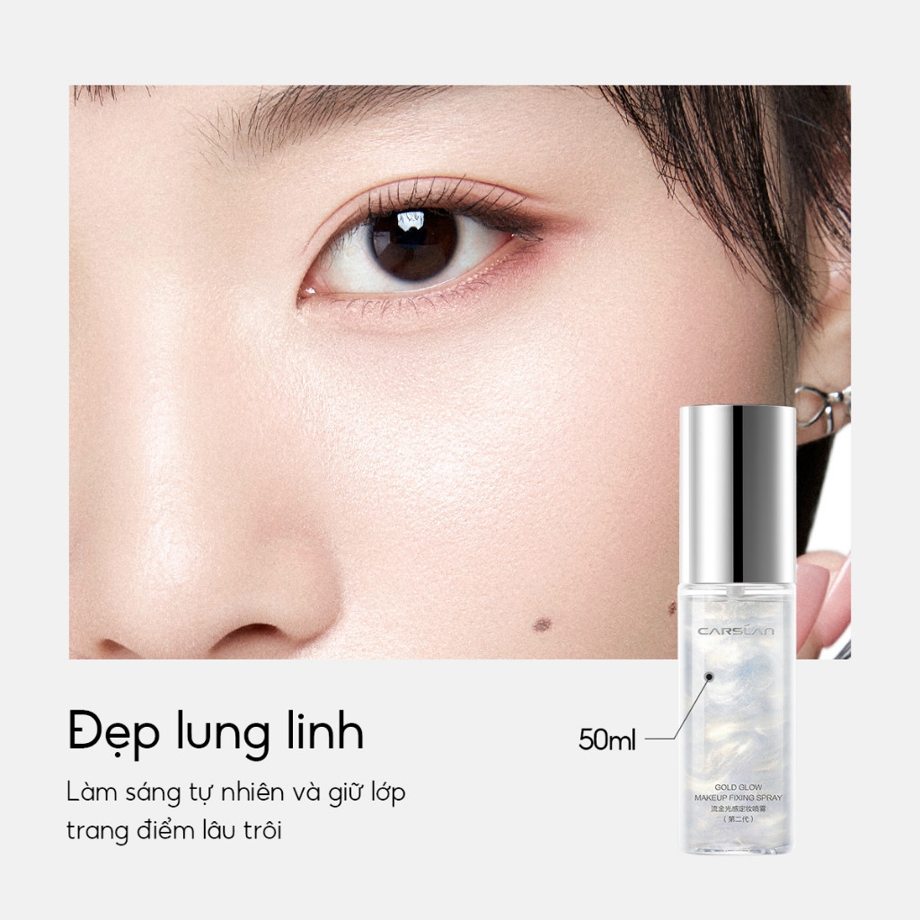 Xịt khóa nền Carslan Gold Glow - Soft Focus Makeup Fixing Spray - xịt cố định trang điểm cao cấp