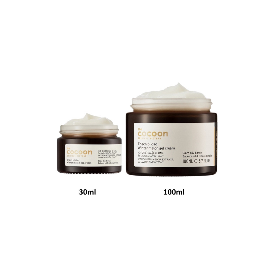Kem dưỡng ẩm dạng thạch Cocoon cấp ẩm, ngừa mụn, sáng da từ Bí đao, Hoa hồng, Nghệ Hưng Yên 30ml- 100ml