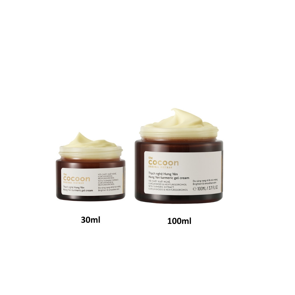 Kem dưỡng ẩm dạng thạch Cocoon cấp ẩm, ngừa mụn, sáng da từ Bí đao, Hoa hồng, Nghệ Hưng Yên 30ml- 100ml