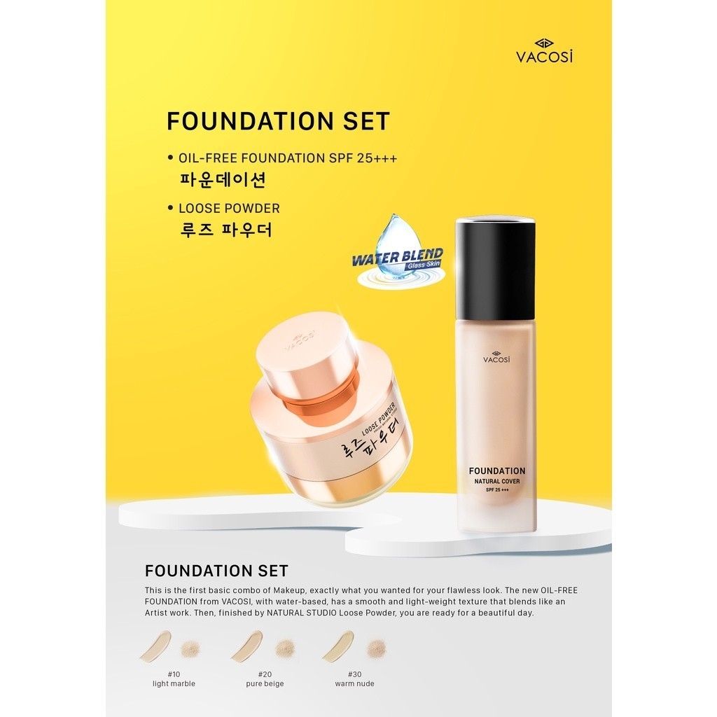 Kem nền VACOSI NATURAL COVER OIL-FREE FOUNDATION SPF25+++ 30ml
