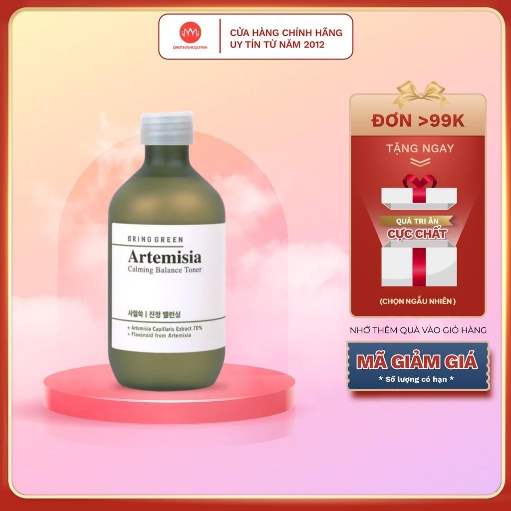 Nước Hoa Hồng Làm Dịu Da Bring Green Artemisia Calming Balanced Toner 270ml- 510ml