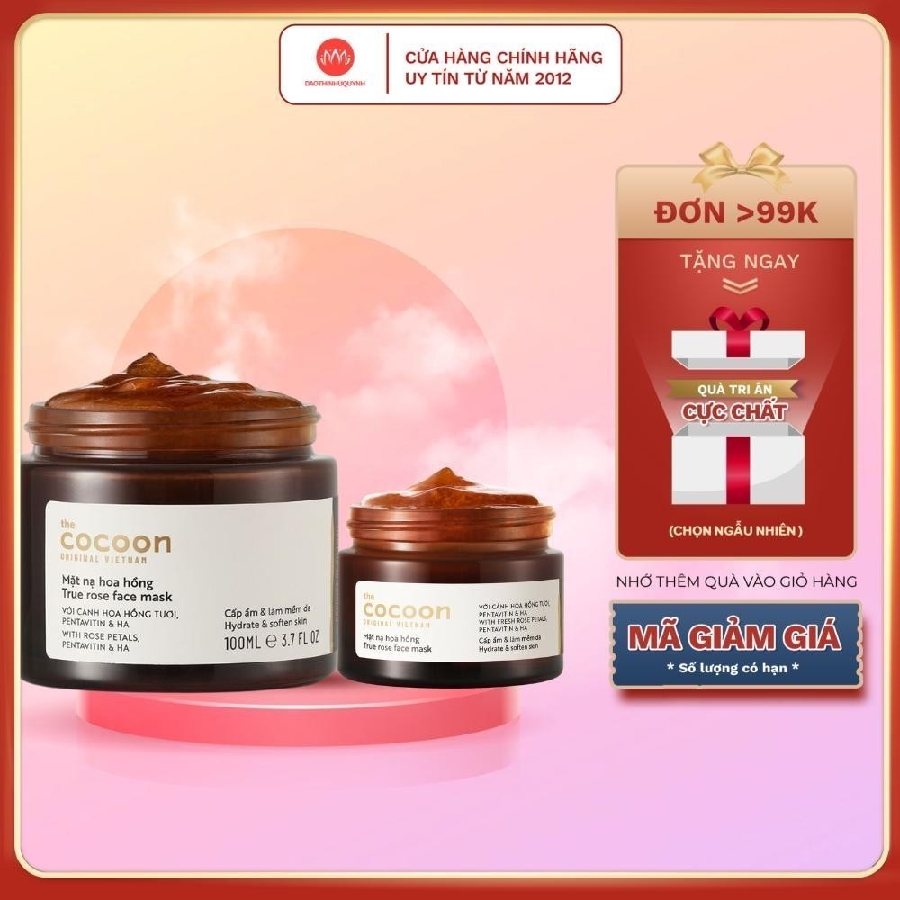 Mặt nạ hoa hồng Cocoon True Rose Face Mask 30ml - 100ml