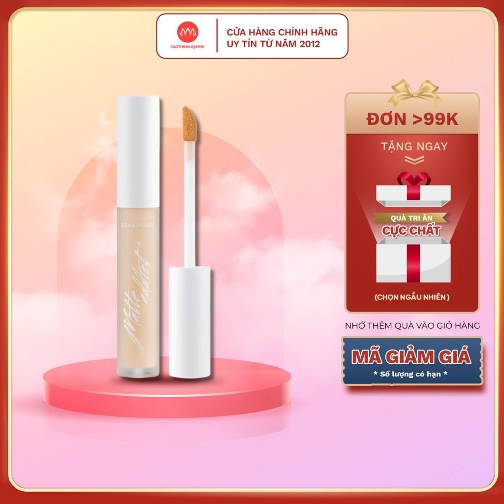 Kem Che Khuyết Điểm Kiềm Dầu Lemonade Matte Addict Concealer 3g