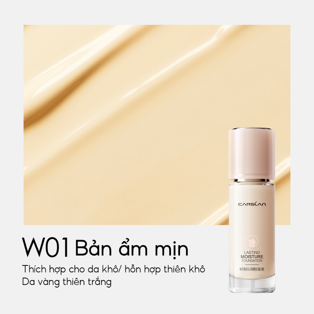 Kem nền dạng lỏng Carslan Lasting Moisture Foundation kiềm dầu lâu trôi thích hợp cho da khô 30g