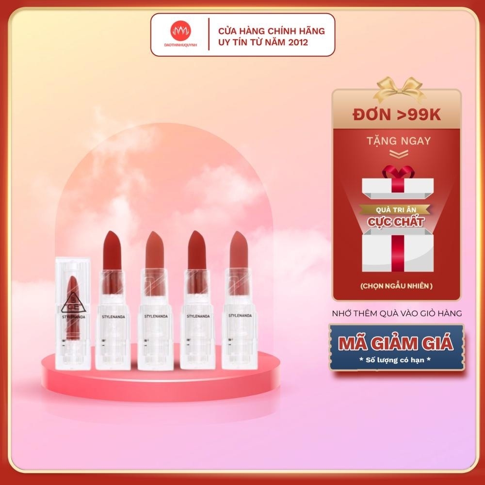 Son Thỏi Lì 3CE Stylenanda Soft Matte lipstick 3.5gr