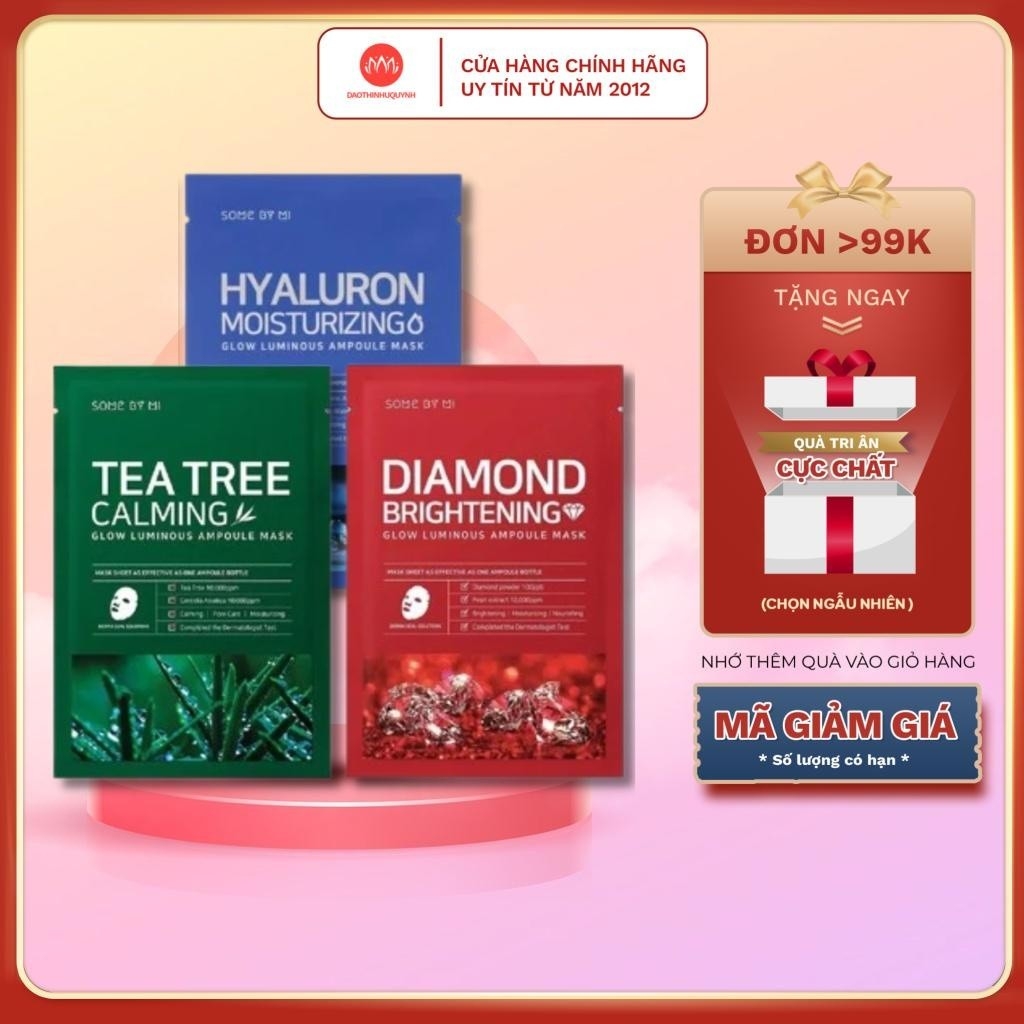 Mặt Nạ Giấy Some By Mi Mask Sheet Ngừa Mụn, Phục Hồi, Dưỡng Sáng Da Cao Cấp Hàn Quốc 25g