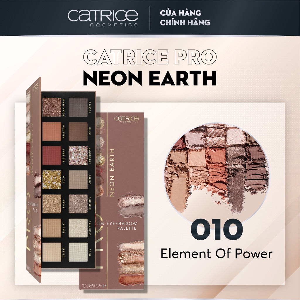 Bảng phấn mắt Catrice Pro Natural Spirit Slim Eyeshadow Palette 14 màu tạo điểm nhấn và chiều sâu cho mắt 10,6g