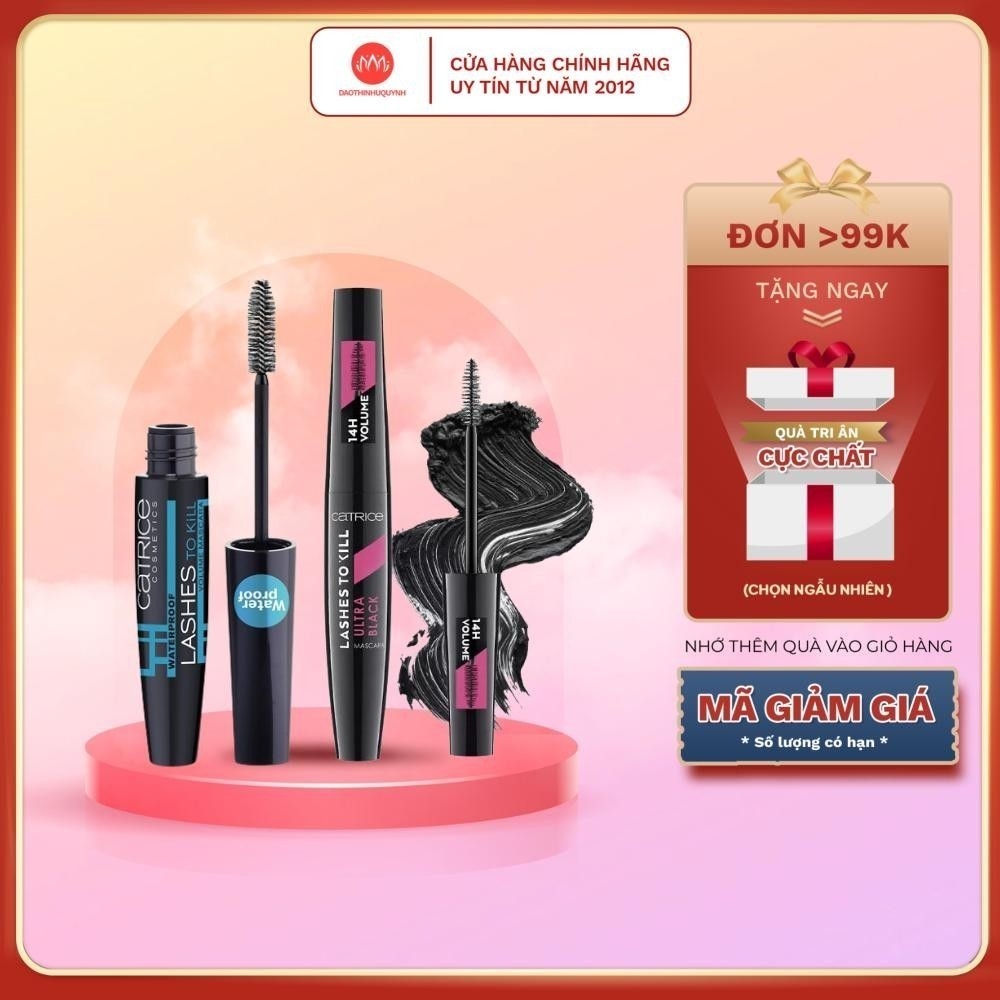 Mascara chuốt mi Catrice Lashes to Kill chống nước, dày cong mi 10ml