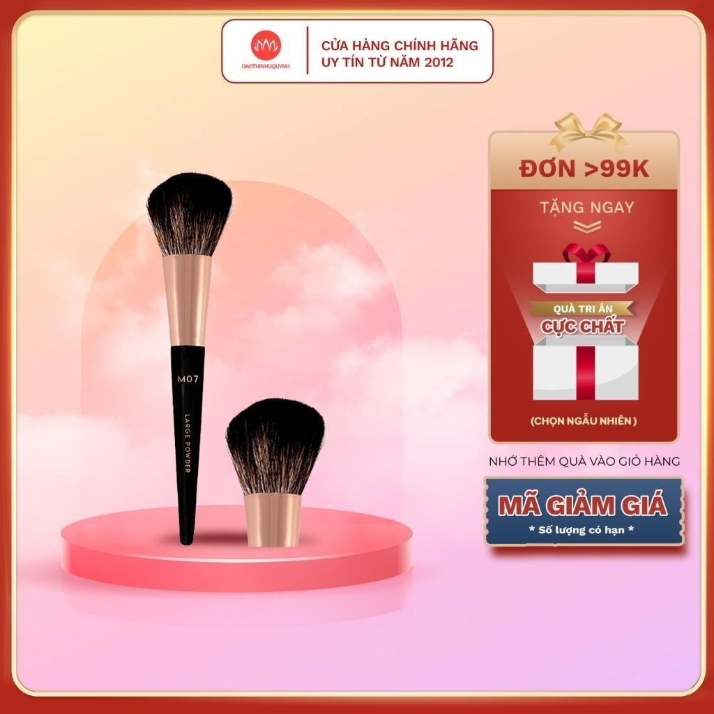 Cọ Phủ Vacosi Đầu Dẹp Tán Xoè Large Powder Brush M07