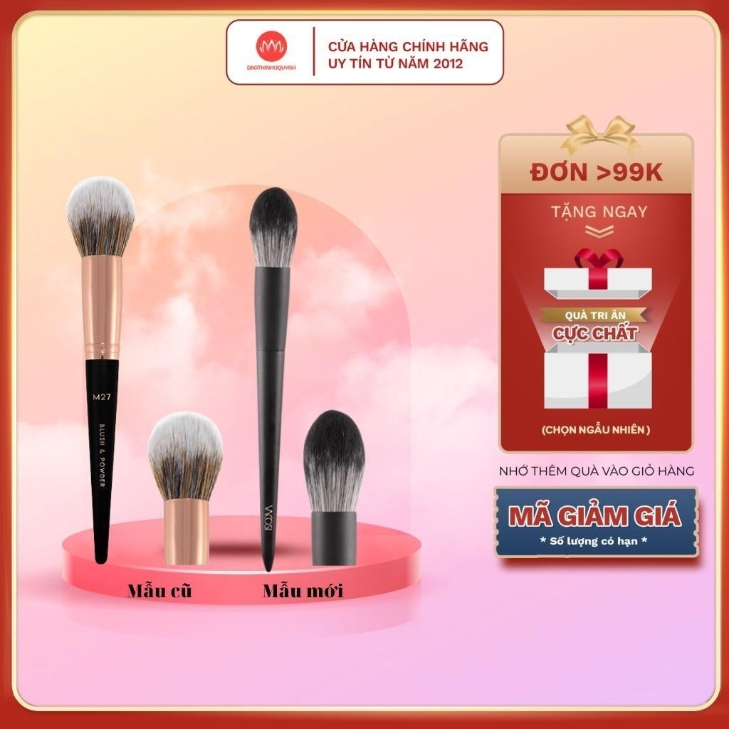 Cọ Phủ & Má Hồng Vacosi Đầu Tròn VACOSI BLUSH & POWDER M27
