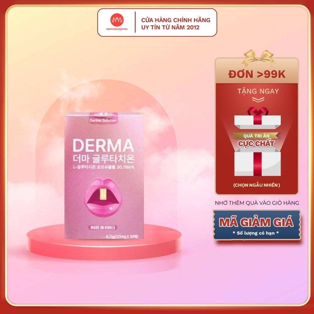 Film Ngậm Trắng Da Glutathione Derma Solution Hàn Quốc hộp 30 miếng