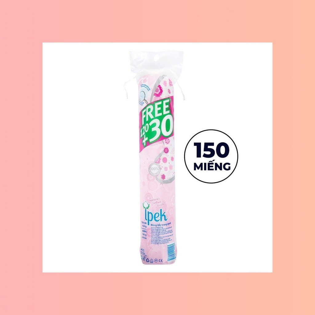 Bông Tẩy Trang Ipek Klasik Cotton Pads 80 - 130 miếng - 150 miếng Thổ Nhĩ Kỳ Nhập Khẩu Chính Hãng 100% Coton