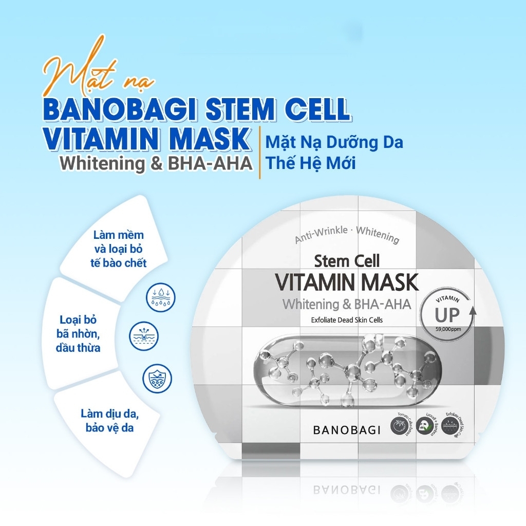 Mặt nạ Banobagi dưỡng da bổ sung Vitamin Vita Genic Jelly Mask Giấy Stemcell BANOBAGI dưỡng ẩm 30ml
