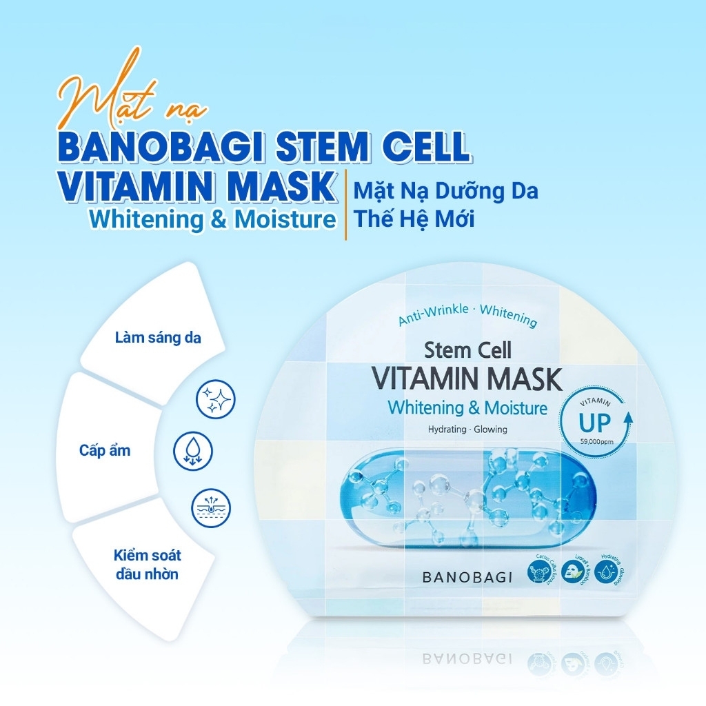Mặt nạ Banobagi dưỡng da bổ sung Vitamin Vita Genic Jelly Mask Giấy Stemcell BANOBAGI dưỡng ẩm 30ml