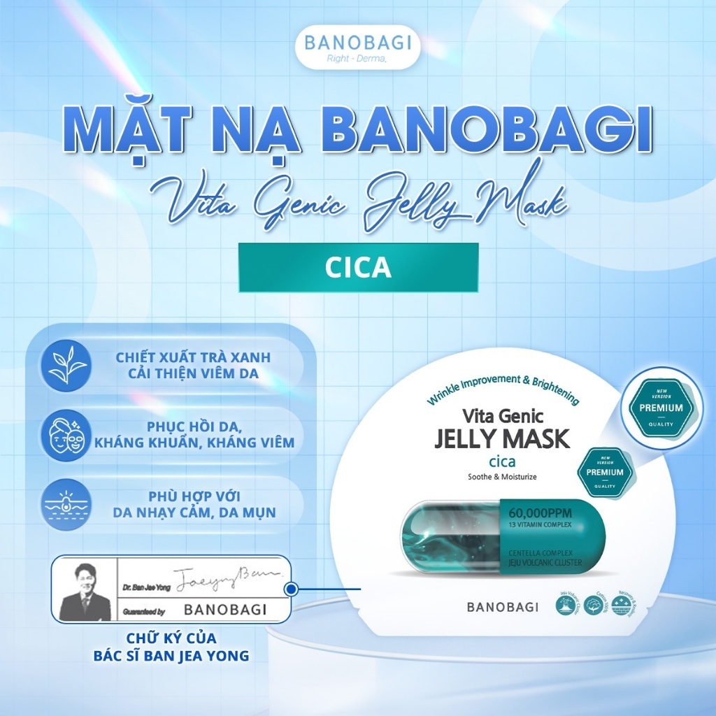 Mặt nạ Banobagi dưỡng da bổ sung Vitamin Vita Genic Jelly Mask Giấy Stemcell BANOBAGI dưỡng ẩm 30ml