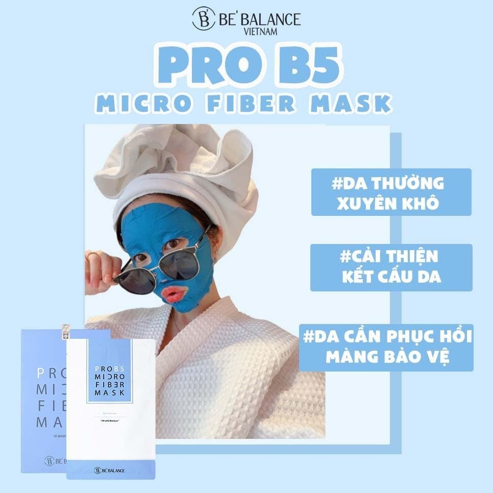 Miếng Mặt nạ vải vi sợi Be'Balance Micro Fiber Mask 3 in 1 - mặt nạ be balance giúp làm đẹp da