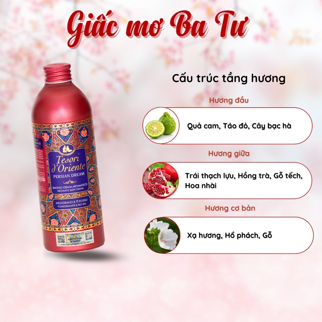 250ml Hương giấc mơ ba tư Sữa tắm nước hoa Tesori