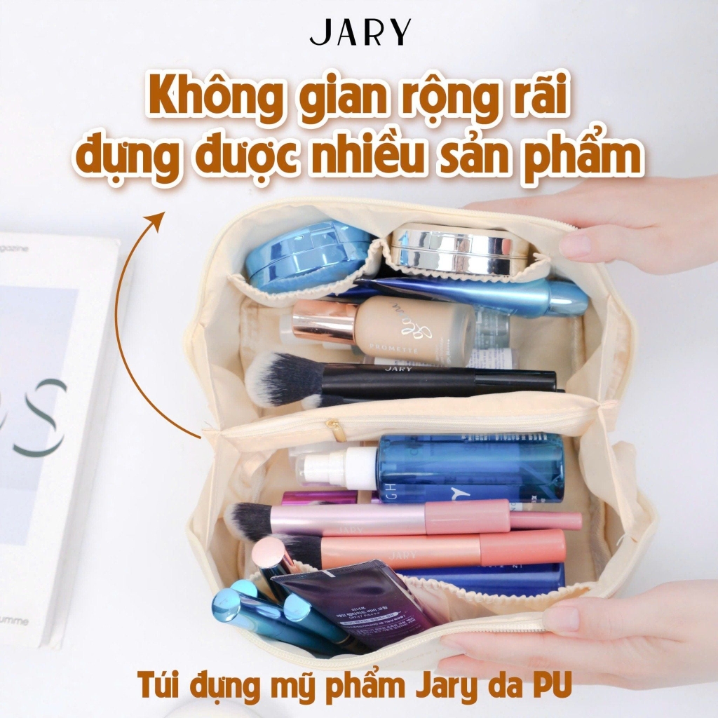 Túi đựng mỹ phẩm JARY Makeup Bag da PU cao cấp - Màu hồng