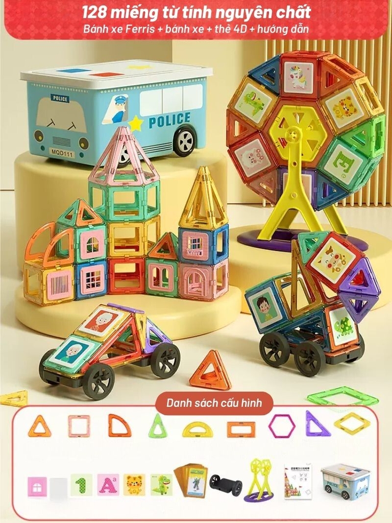 Đồ chơi trẻ em thông minh, xếp hình nam châm từ tính