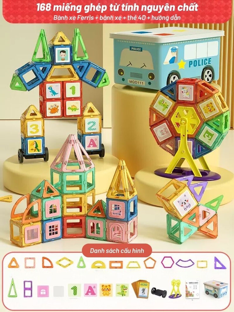 Đồ chơi trẻ em thông minh, xếp hình nam châm từ tính