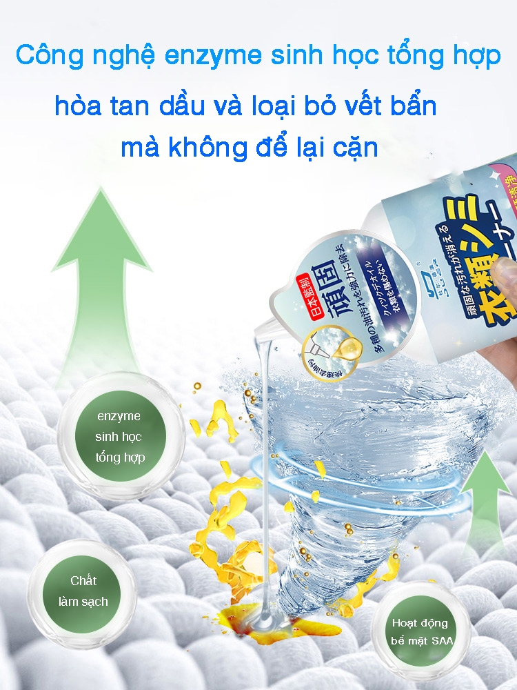 Nước tẩy vết dầu mỡ, vết bẩn cứng đầu trên quần áo