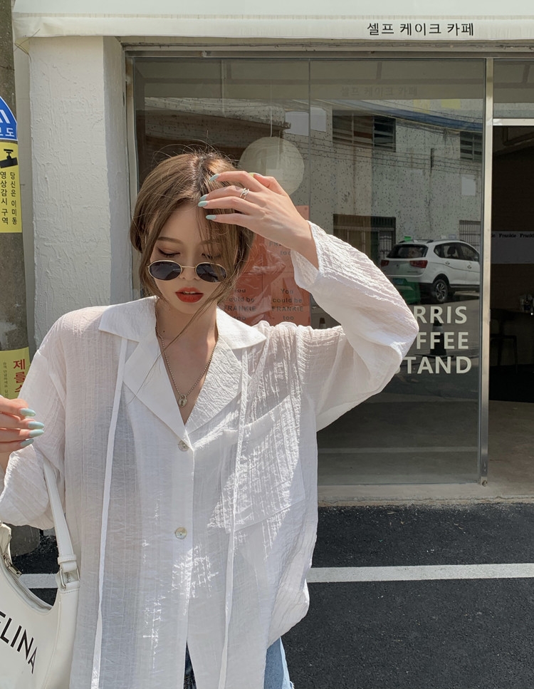 Áo sơ mi Retro cổ dây cách điệu thời trang Hàn Quốc cho nữ