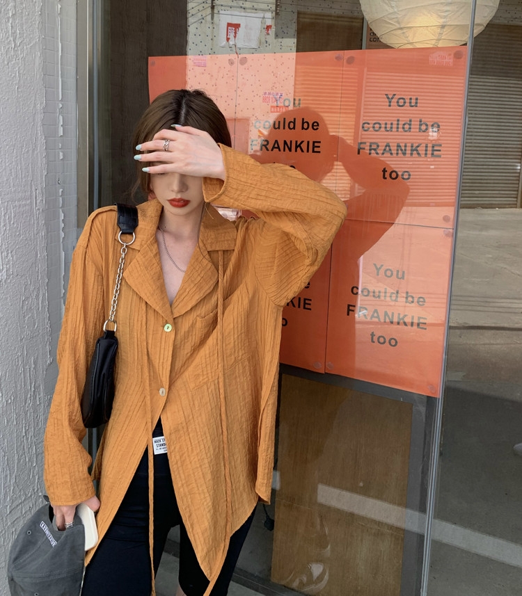 Áo sơ mi Retro cổ dây cách điệu thời trang Hàn Quốc cho nữ