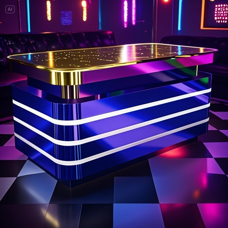 Bàn Karaoke Inox MS033 – Tâm điểm ánh sáng cho phòng hát