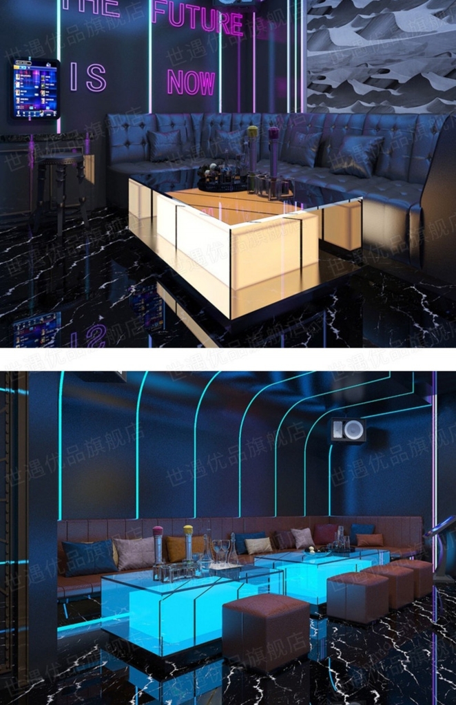 Bàn karaoke hộp phát sáng BKHS