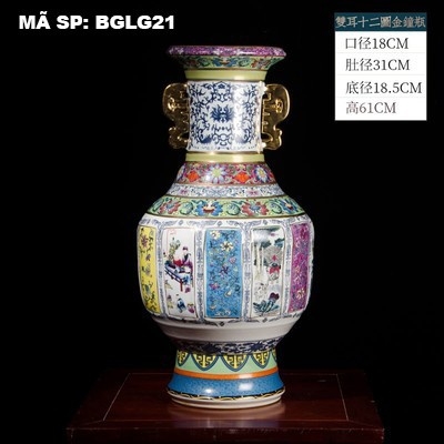 Bình gốm lục giác BGLG