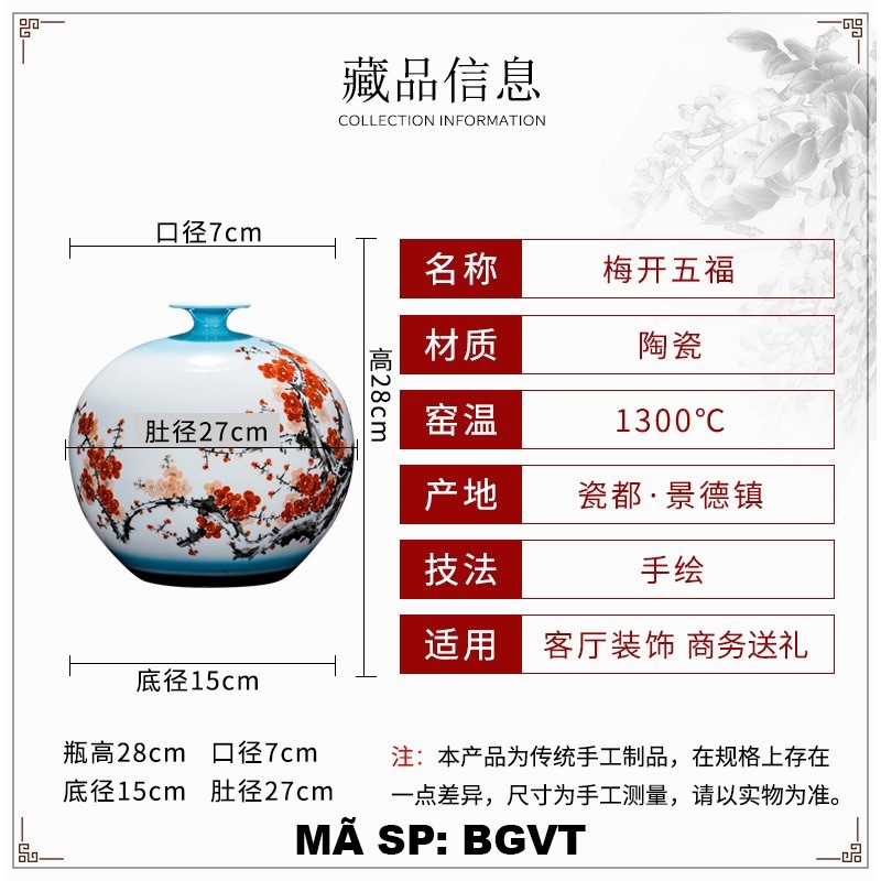 Bình gốm vẽ tay BGVT