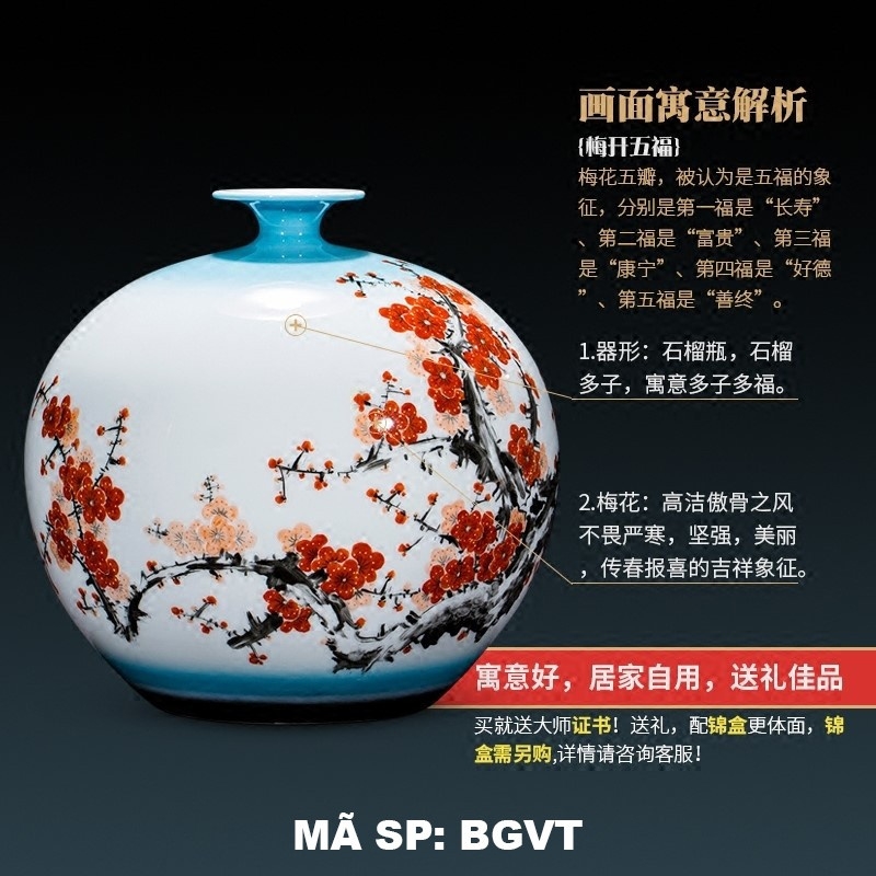 Bình gốm vẽ tay BGVT