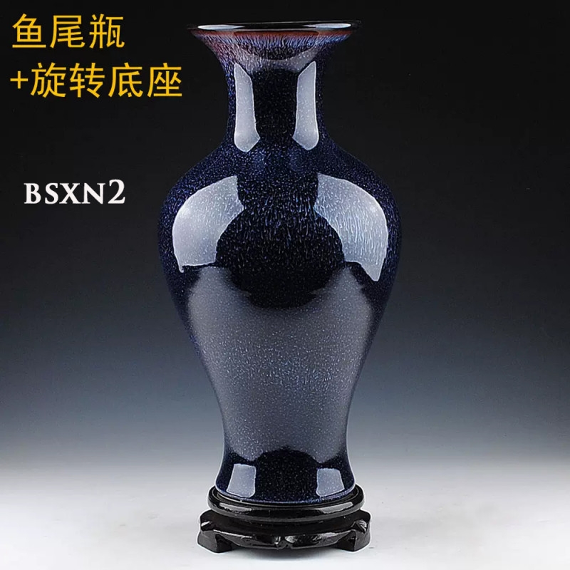 Bình sứ xanh navy Cảnh Đức Trấn BSXN