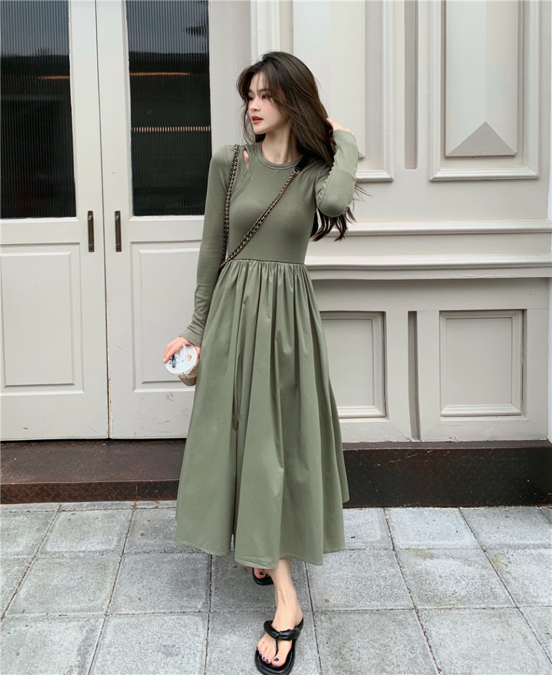 Đầm midi phối len dáng dài