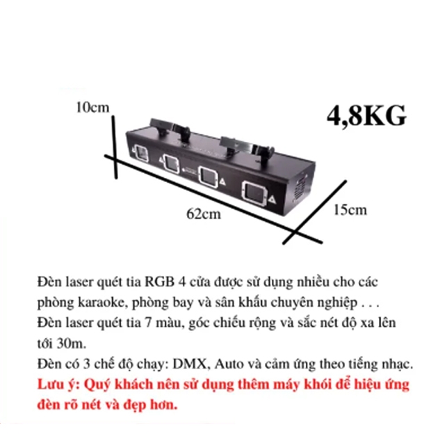 Đèn Laser Show System 4 Cửa 7 Màu