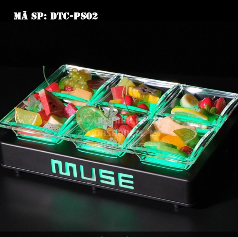 Đĩa trái cây ô vuông phát sáng DTCPS