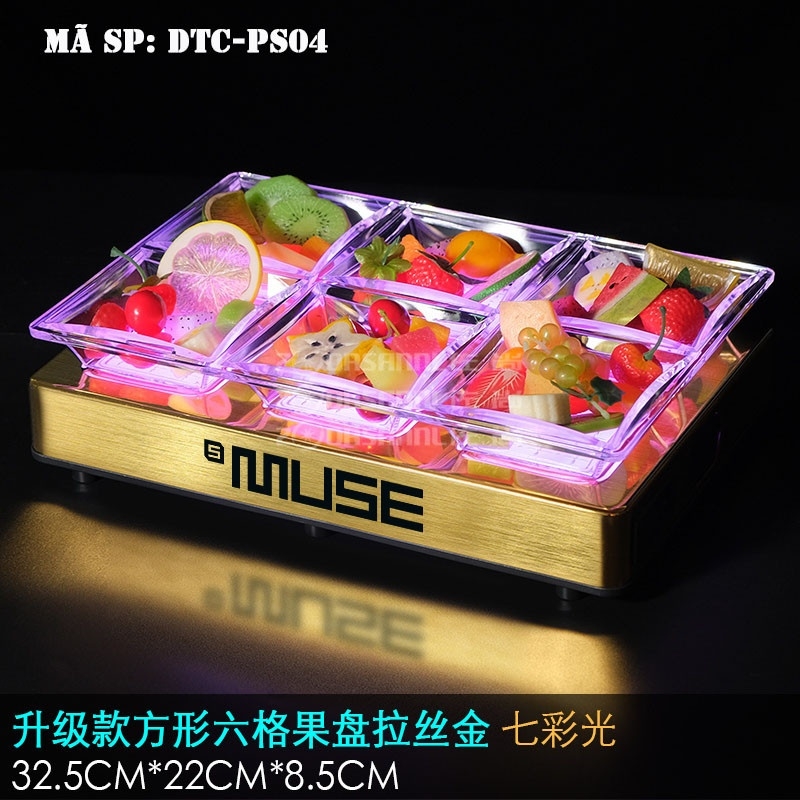 Đĩa trái cây ô vuông phát sáng DTCPS